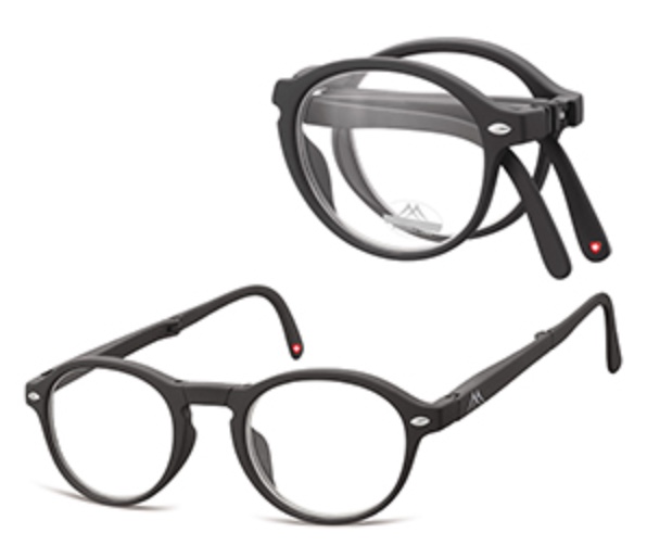 Foldable reading glasses Clever Black MRBOX66 