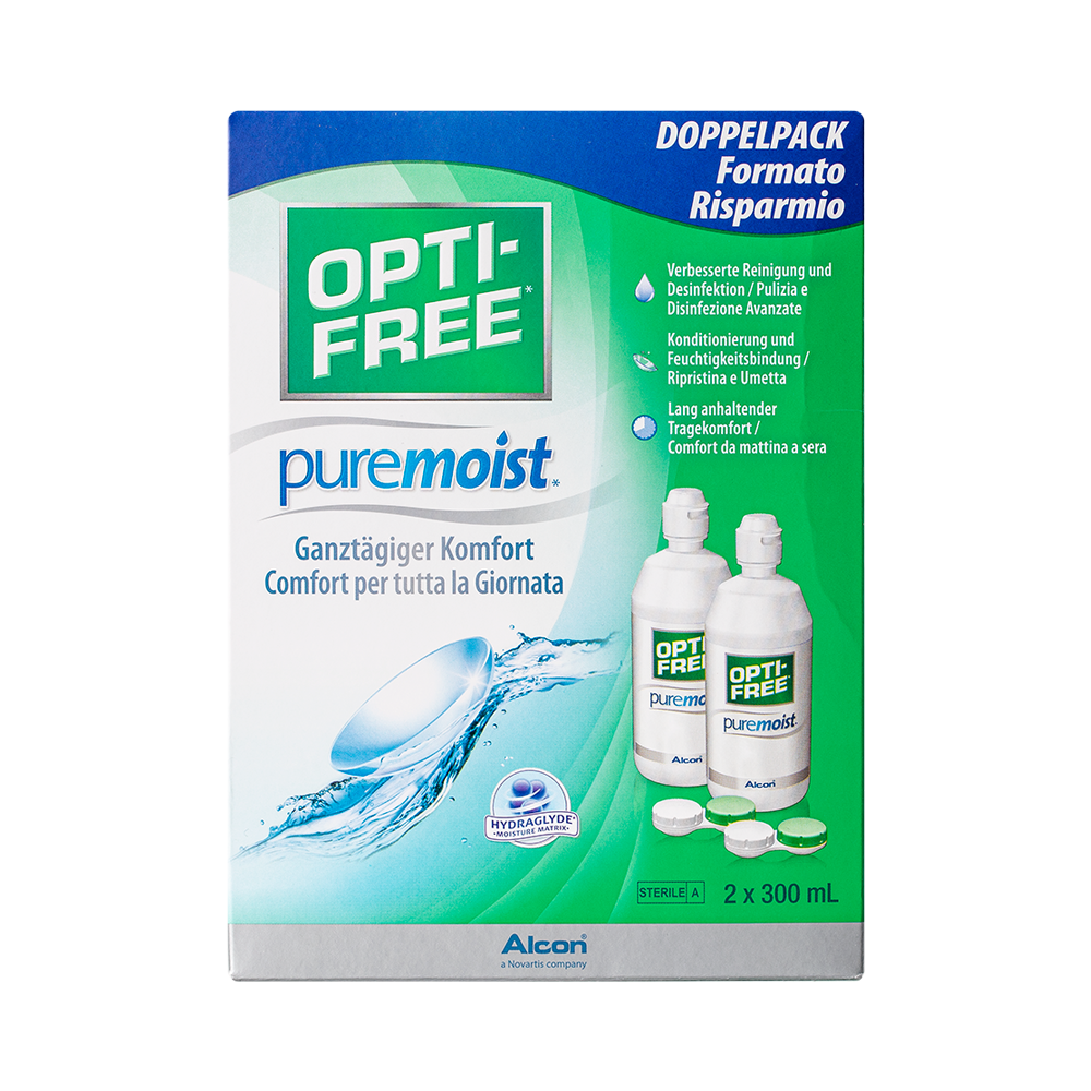 Opti-Free Puremoist - 2x300ml + étui pour lentilles 