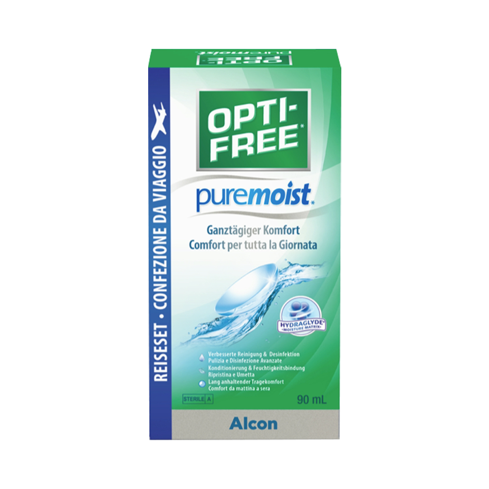 Opti-Free Puremoist - 90ml + étui pour lentilles 
