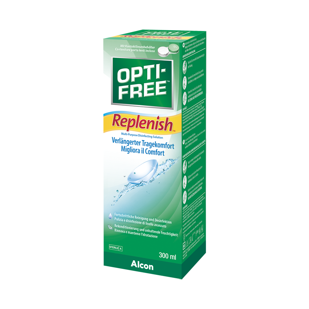 Opti-Free RepleniSH - 300ml + étui pour lentilles 