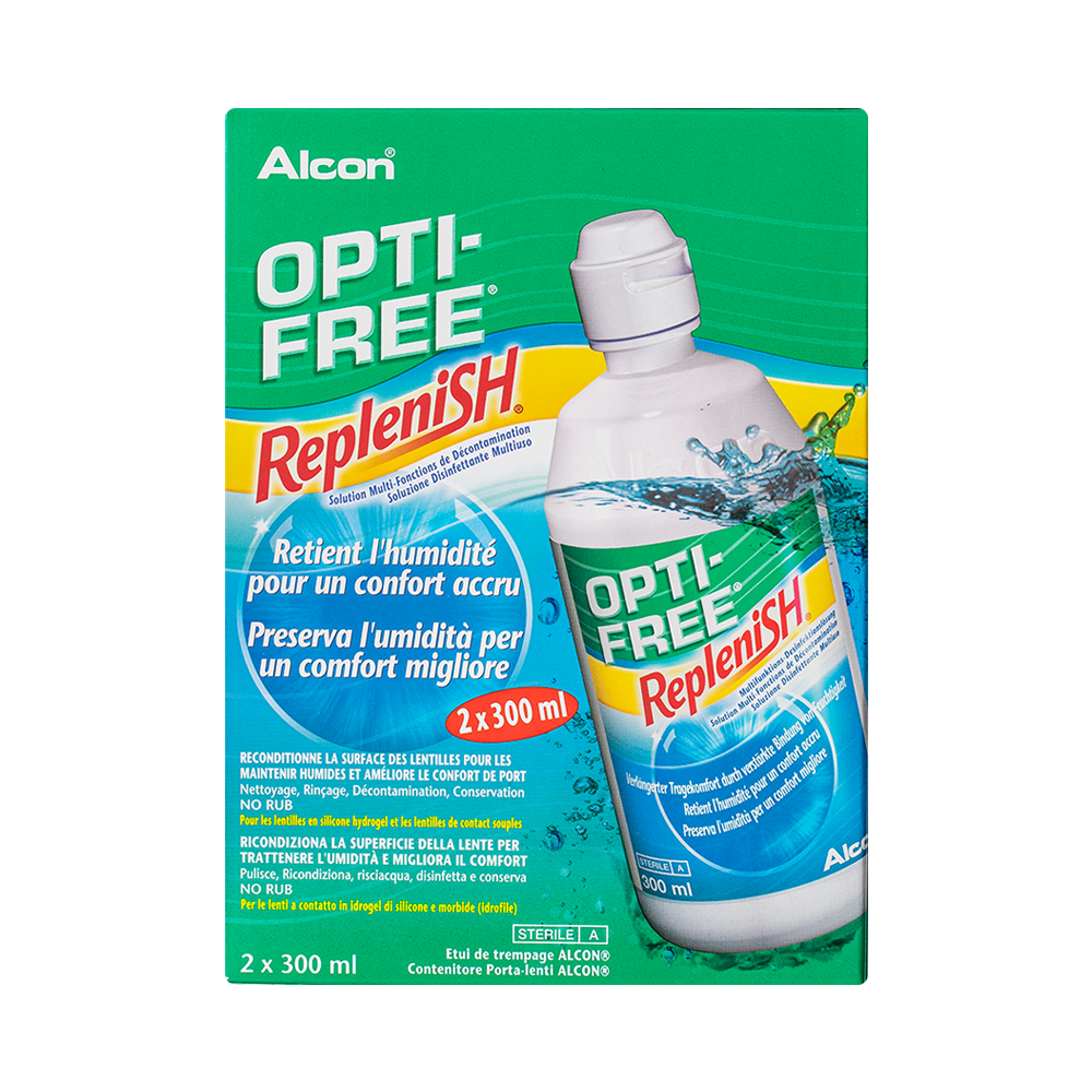 OptiFree RepleniSH - 2x300ml + étui pour lentilles