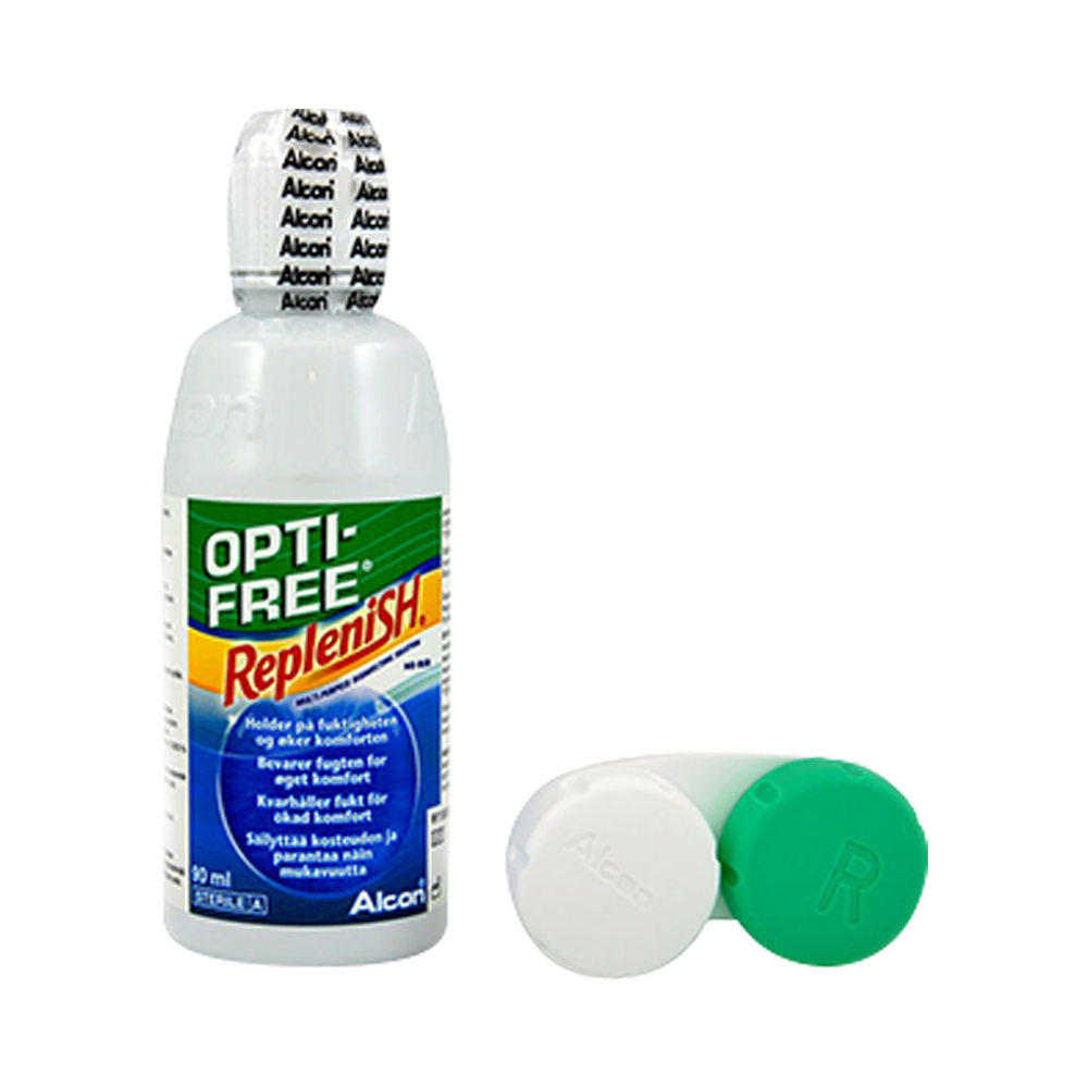 Opti-Free RepleniSH - 90ml + étui pour lentilles 