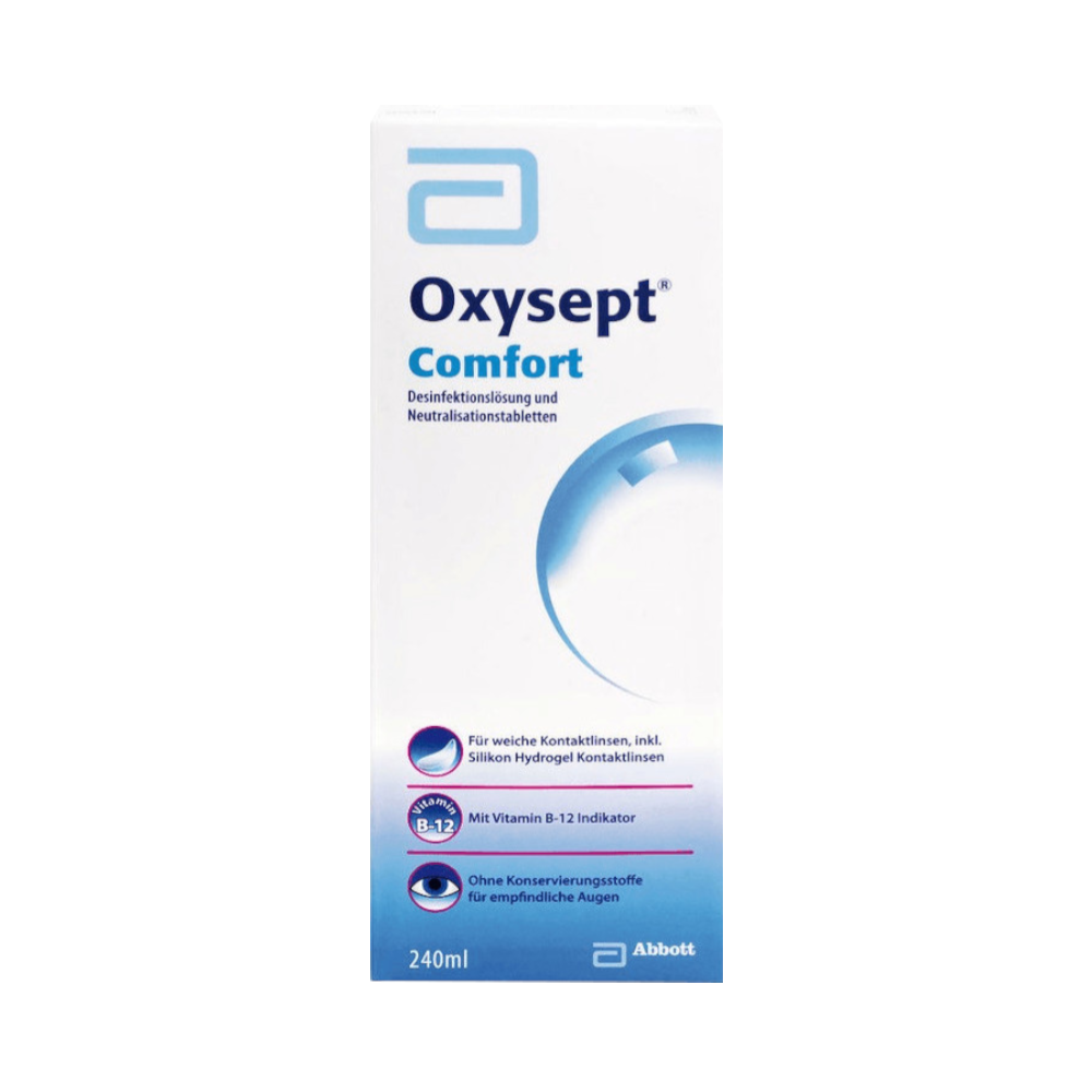 Oxysept comfort B12 - 240ml + 24 comprimés + étui pour lentilles