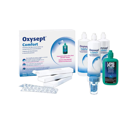 Oxysept Comfort 3x300ml + 90 Tabletten + 120ml Lens Plus